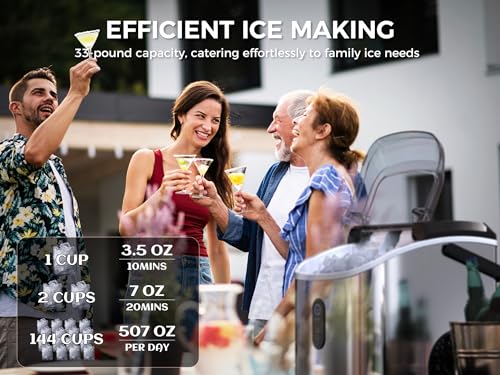 ecozy Nugget Ice Maker Countertop - Chewable Pellet Ice Cubes