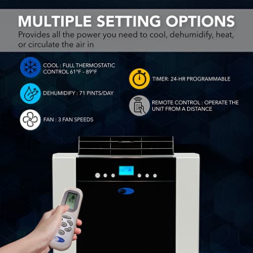 Whynter ARC-14S 14,000 BTU (9,500 SACC) Dual Hose Portable Air Conditioner with Dehumidifier
