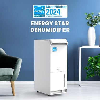 Vellgoo 4,500 Sq.Ft Energy Star Dehumidifier for Basement with Drain Hose