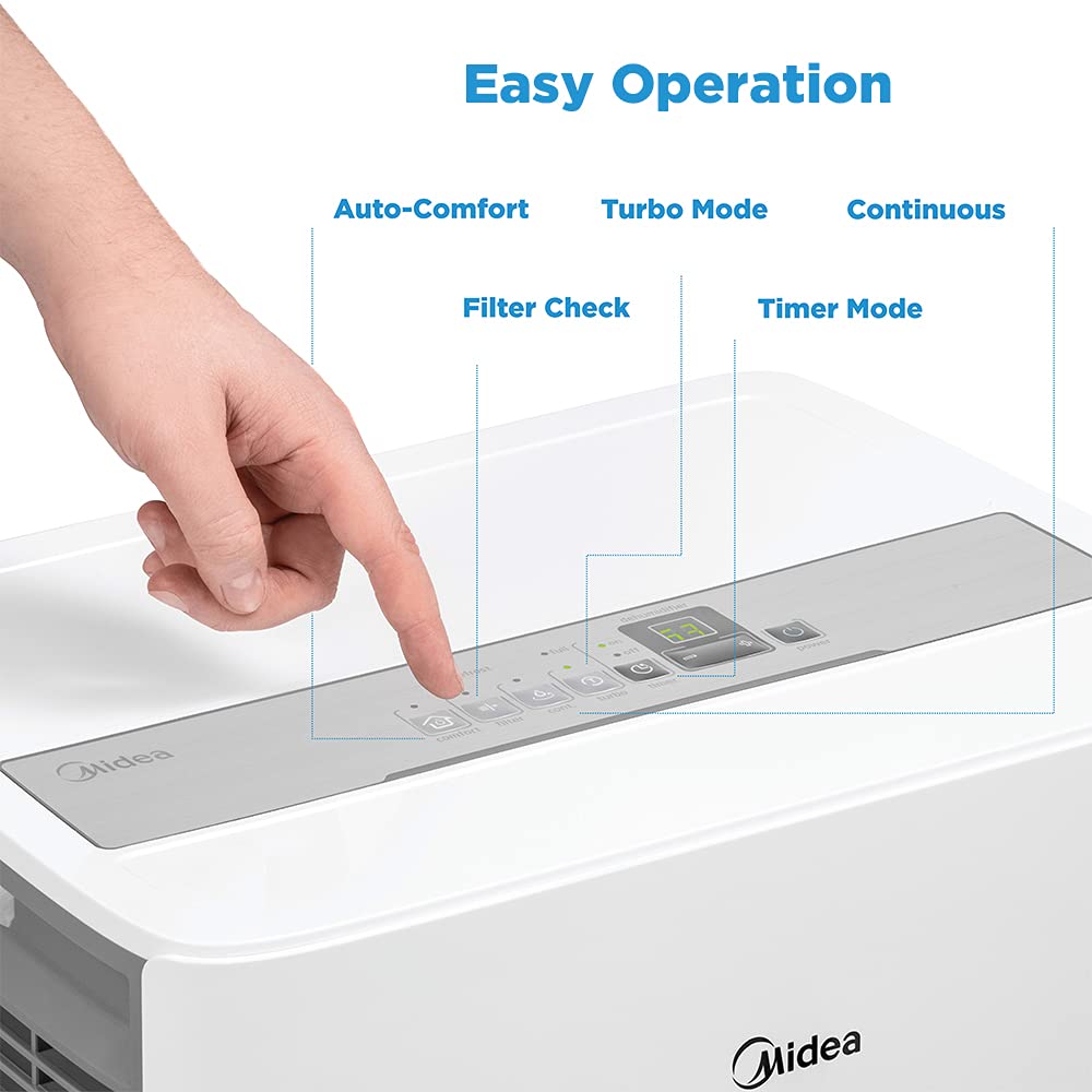 Midea 1,500 Sq. Ft. Energy Star Certified Dehumidifier With Reusable Air Filter 22 Pint