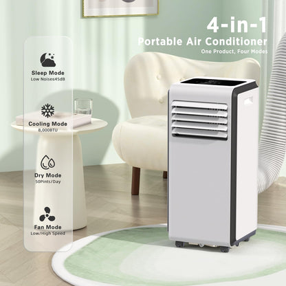 ZAFRO 8,000 BTU Portable Air Conditioners Cool Room Up to 350 Sq.Ft