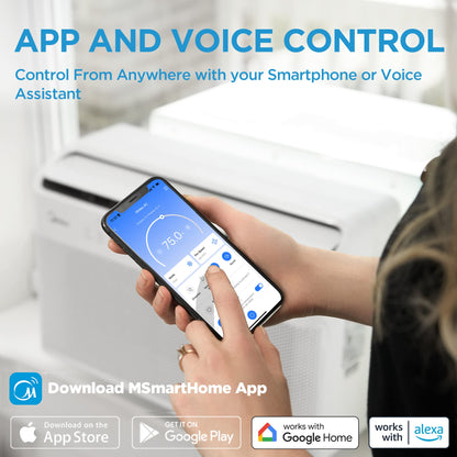 Midea 8,000 BTU U-Shaped Smart Inverter Air Conditioner –Cools up to 350 Sq. Ft