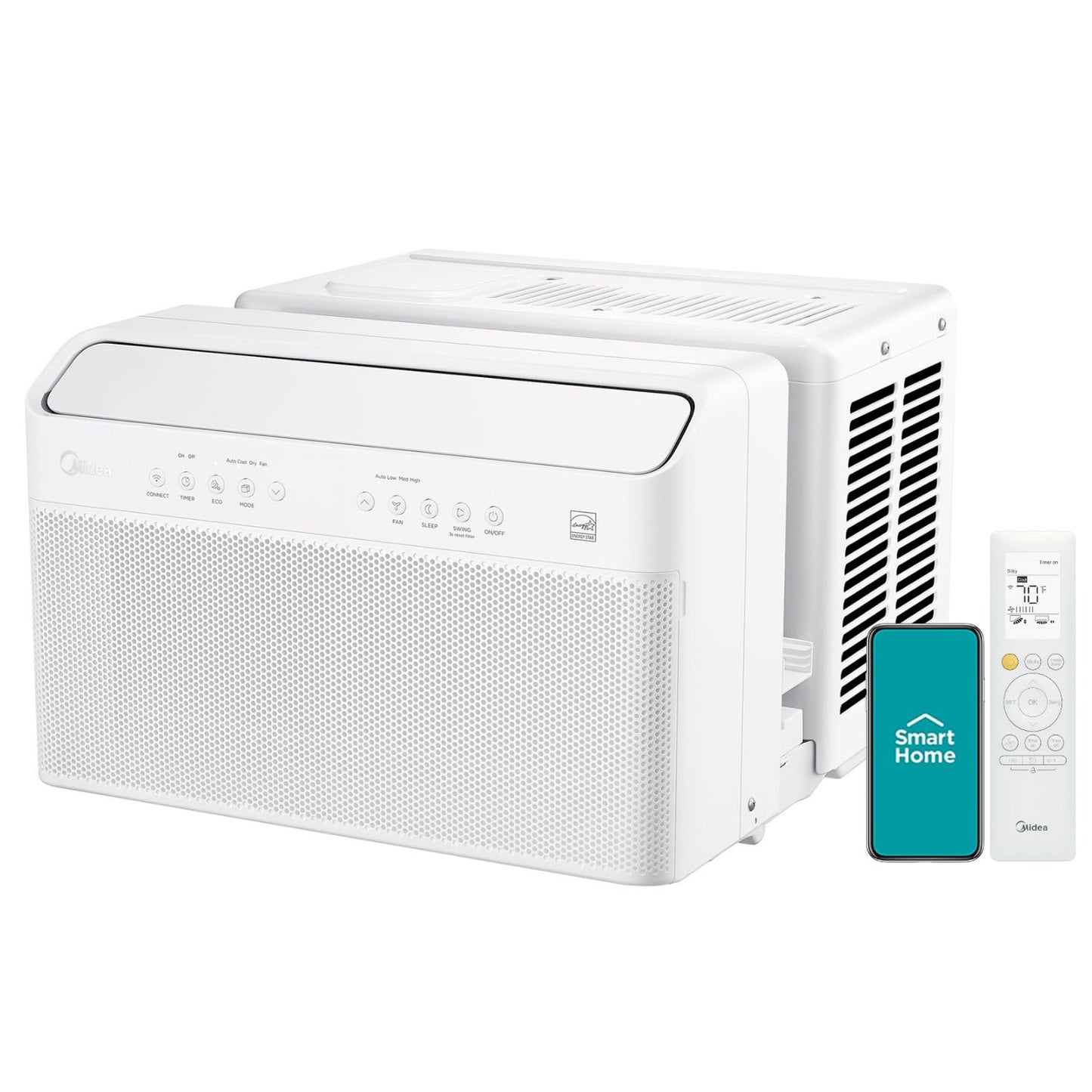 Midea 8,000 BTU U-Shaped Smart Inverter Air Conditioner –Cools up to 350 Sq. Ft