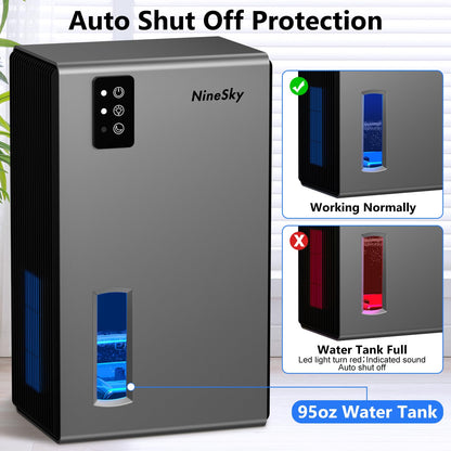 NineSky Dehumidifier for Home, 85 OZ Water Tank