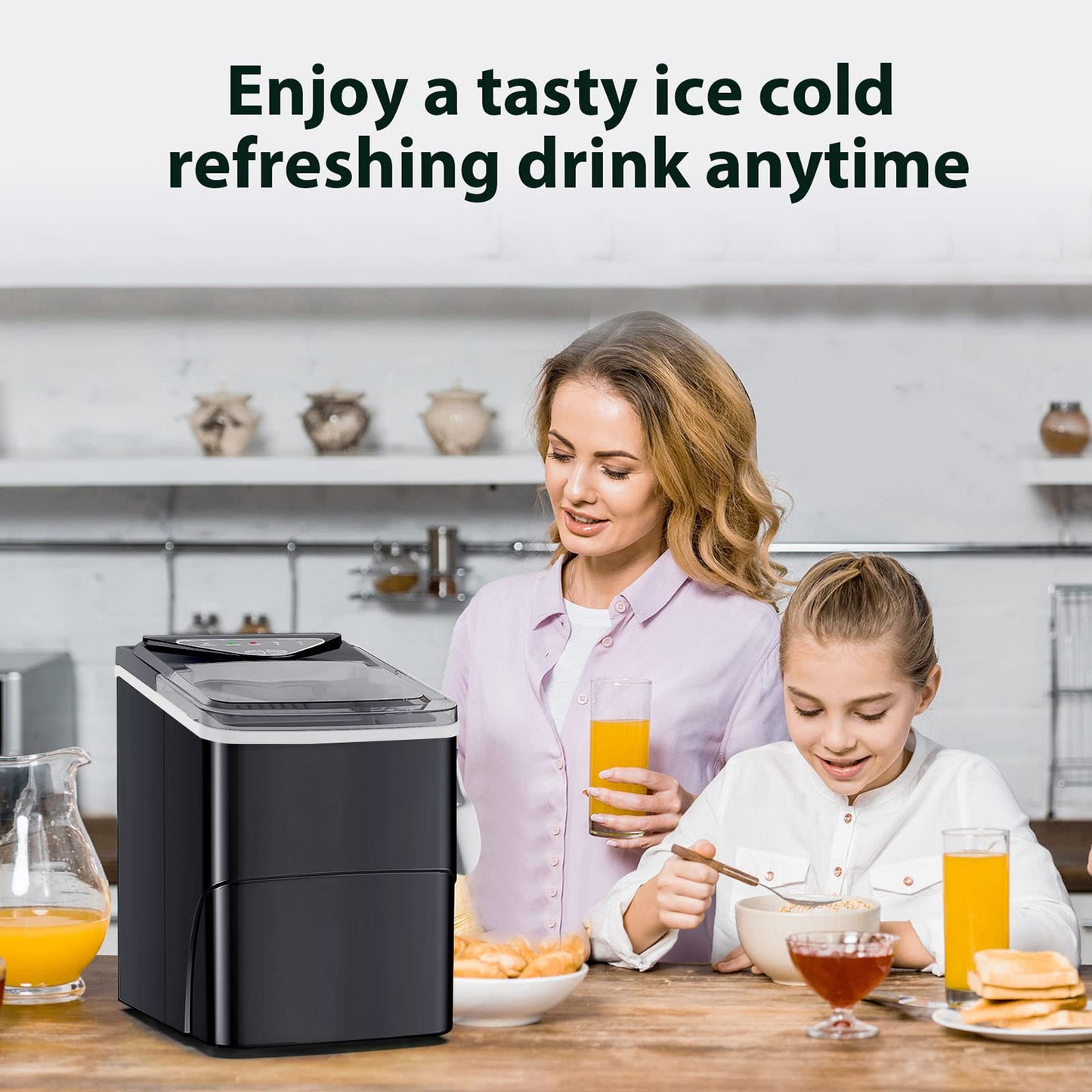 Ice Makers Countertop, Self-Cleaning Function, Portable Electric Ice Cube Maker Machine