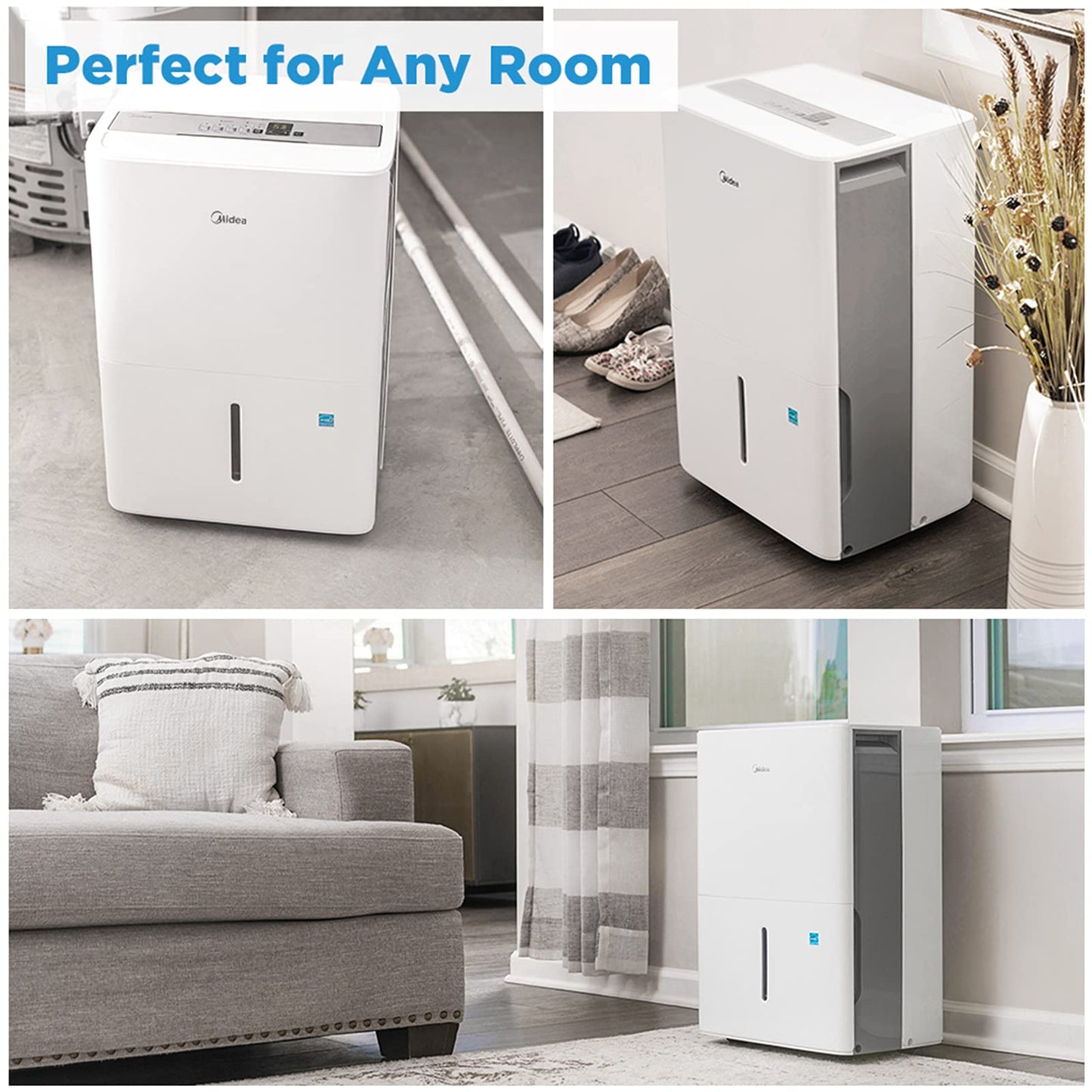 Midea 1,500 Sq. Ft. Energy Star Certified Dehumidifier With Reusable Air Filter 22 Pint