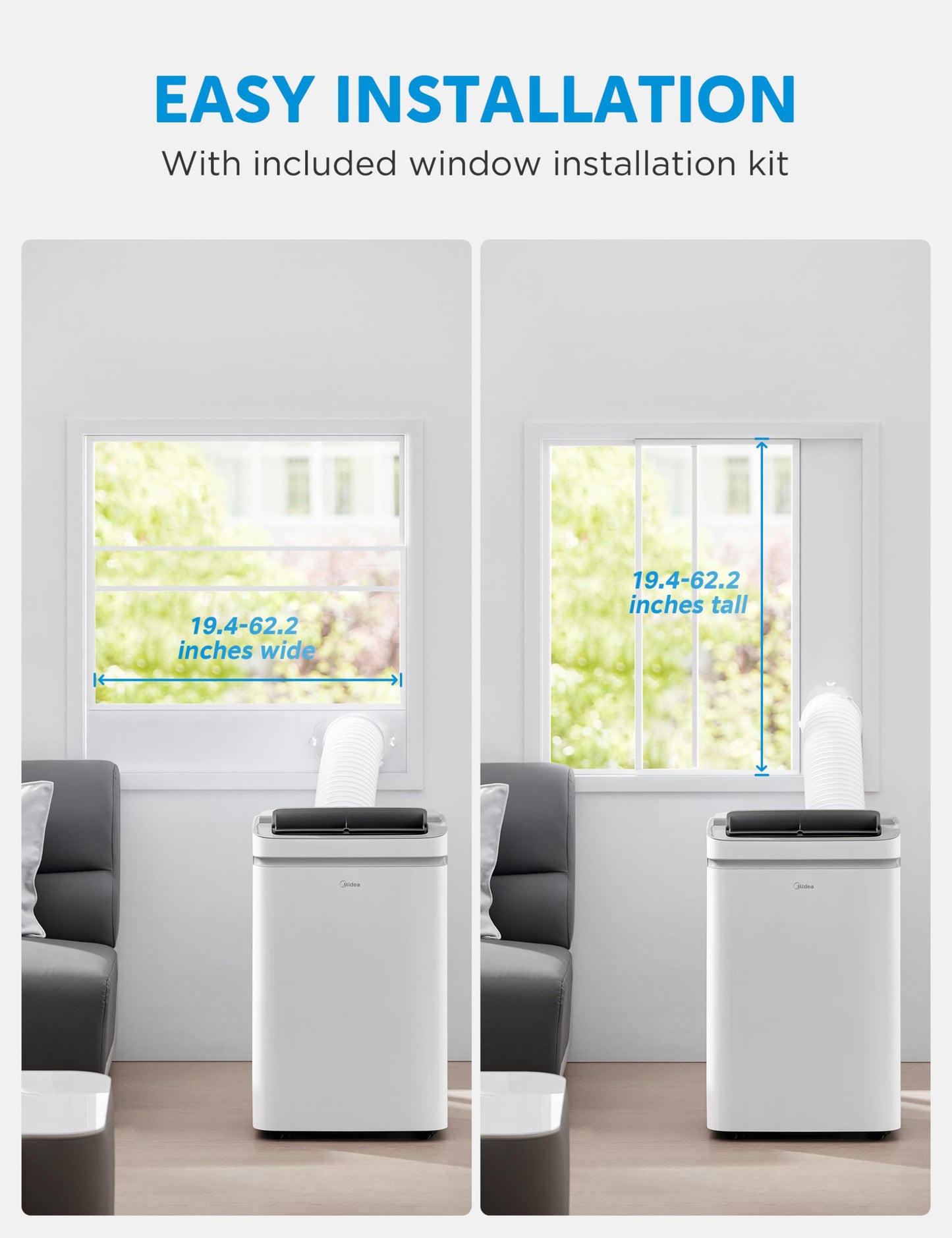 Midea 14,000 BTU ASHRAE (10,000 BTU SACC) Portable Air Conditioner, Cools up to 375 Sq. Ft