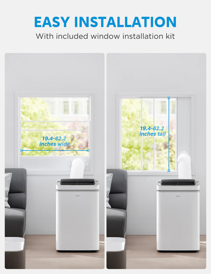 Midea 14,000 BTU ASHRAE (10,000 BTU SACC) Portable Air Conditioner, Cools up to 375 Sq. Ft