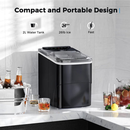 Ice Makers Countertop, Self-Cleaning Function, Portable Electric Ice Cube Maker Machine