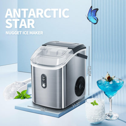 Nugget Countertop Ice Maker with Soft Chewable Ice Pebble Portable Ice Machine with Ice Scoop