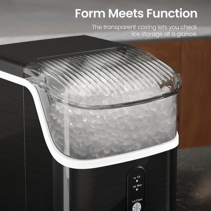 Kismile Nugget Ice Makers Countertop,Portable Ice Maker Machine with Crushed Ice