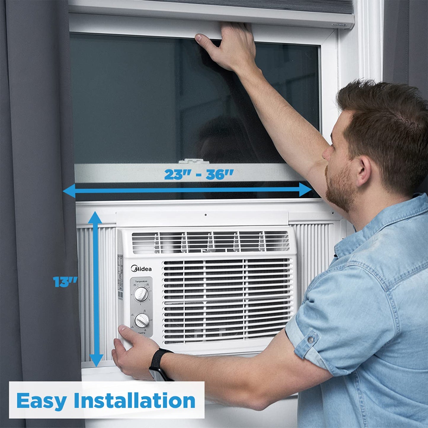 Midea 5,000 BTU EasyCool Small Window Air Conditioner - Cool up to 150 Sq. Ft