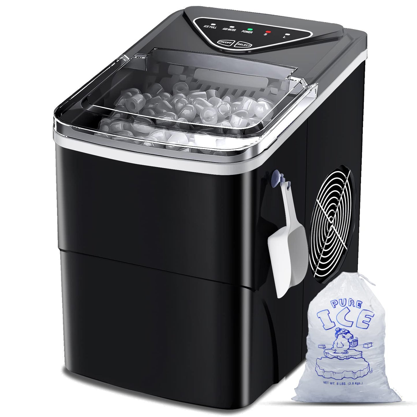Ice Makers Countertop, Self-Cleaning Function, Portable Electric Ice Cube Maker Machine