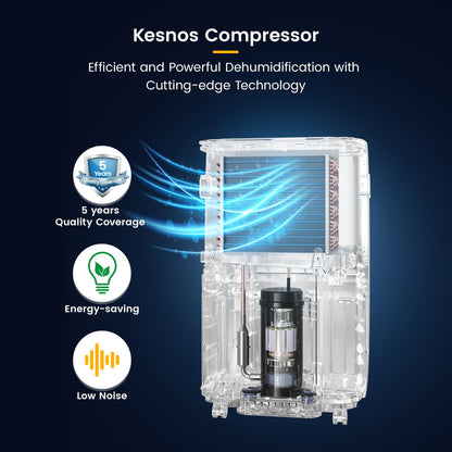 Kesnos 80 Pints Most Efficient Energy Star Dehumidifier with Front LCD Display for Home