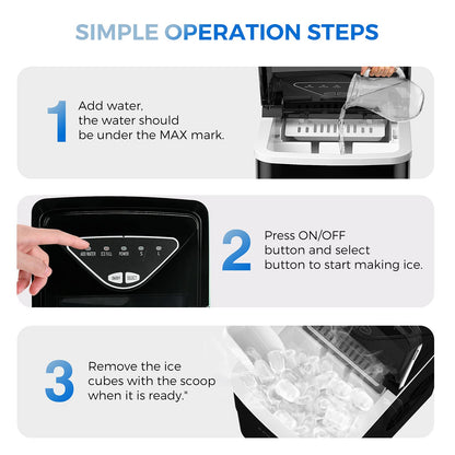 Ice Makers Countertop, Self-Cleaning Function, Portable Electric Ice Cube Maker Machine