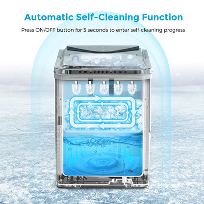 Ice Makers Countertop, Self-Cleaning Function, Portable Electric Ice Cube Maker Machine
