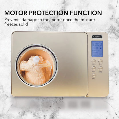 Whynter ICM-220CGY Automatic Ice Cream Maker 2 Quart Capacity Stainless Steel Bowl