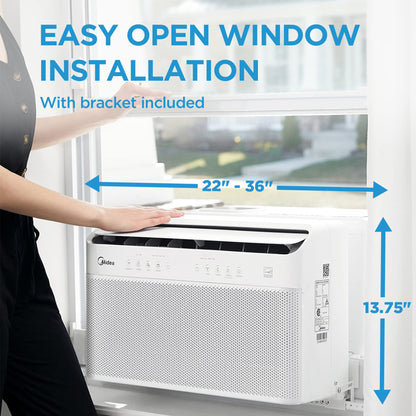 Midea 8,000 BTU U-Shaped Smart Inverter Air Conditioner –Cools up to 350 Sq. Ft