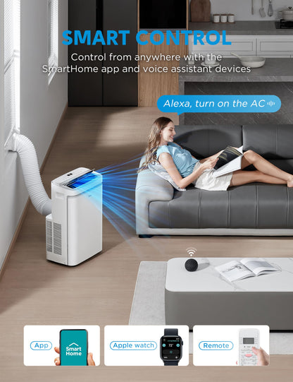 Midea 14,000 BTU ASHRAE (10,000 BTU SACC) Portable Air Conditioner, Cools up to 375 Sq. Ft