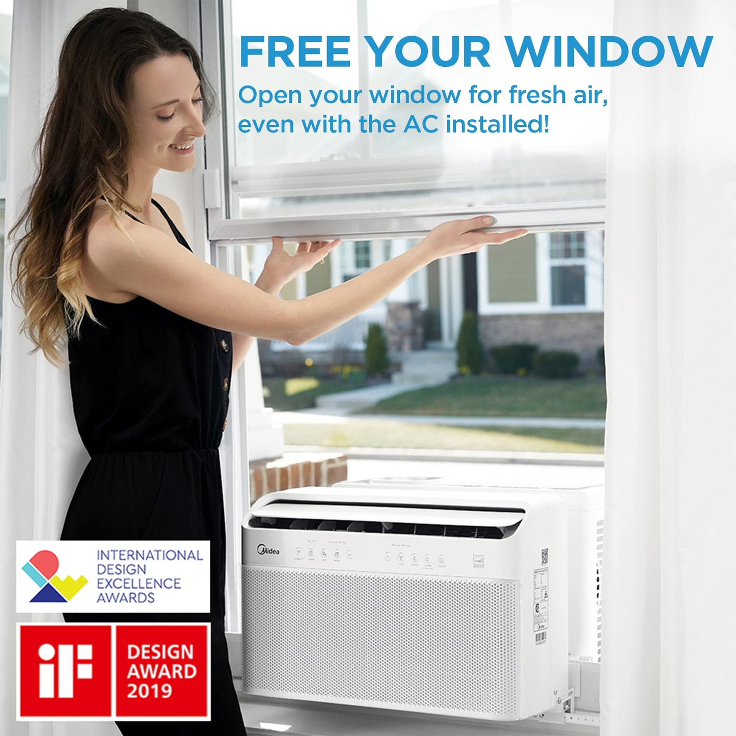 Midea 8,000 BTU U-Shaped Smart Inverter Air Conditioner –Cools up to 350 Sq. Ft
