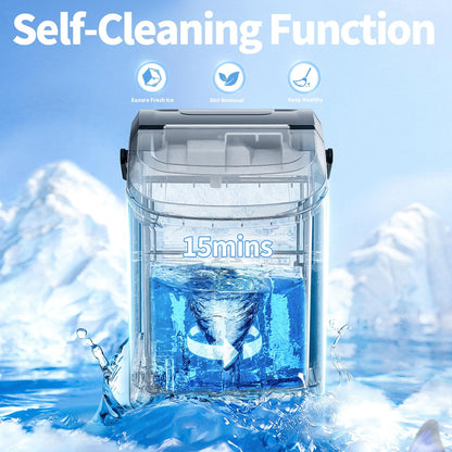 Nugget Countertop Ice Maker with Soft Chewable Ice Pebble Portable Ice Machine with Ice Scoop