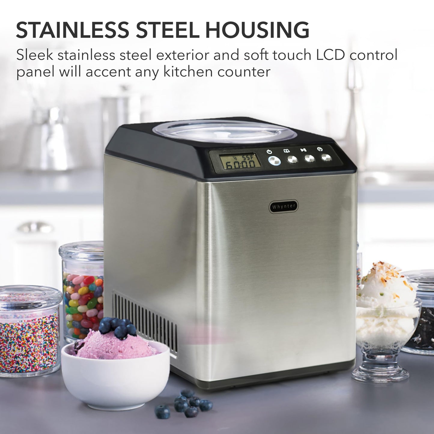 Whynter ICM-201SB Upright Automatic Ice Cream Maker with Built-in Compressor