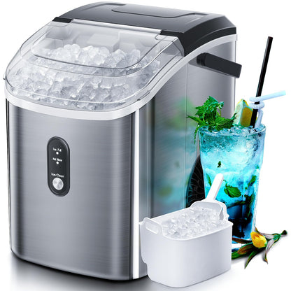 Nugget Countertop Ice Maker with Soft Chewable Ice Pebble Portable Ice Machine with Ice Scoop