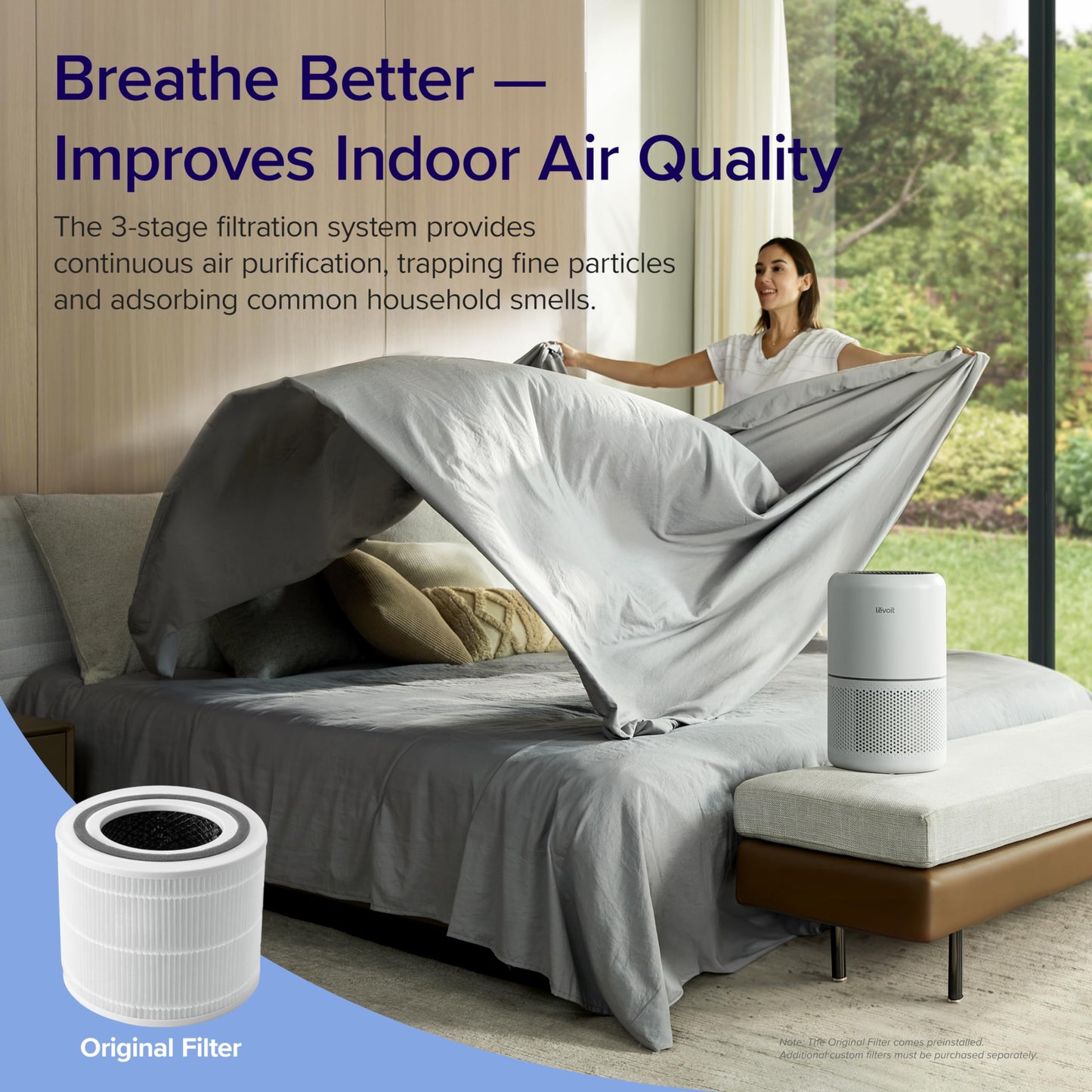 LEVOIT Air Purifier for Home Allergies Pets Hair in Bedroom