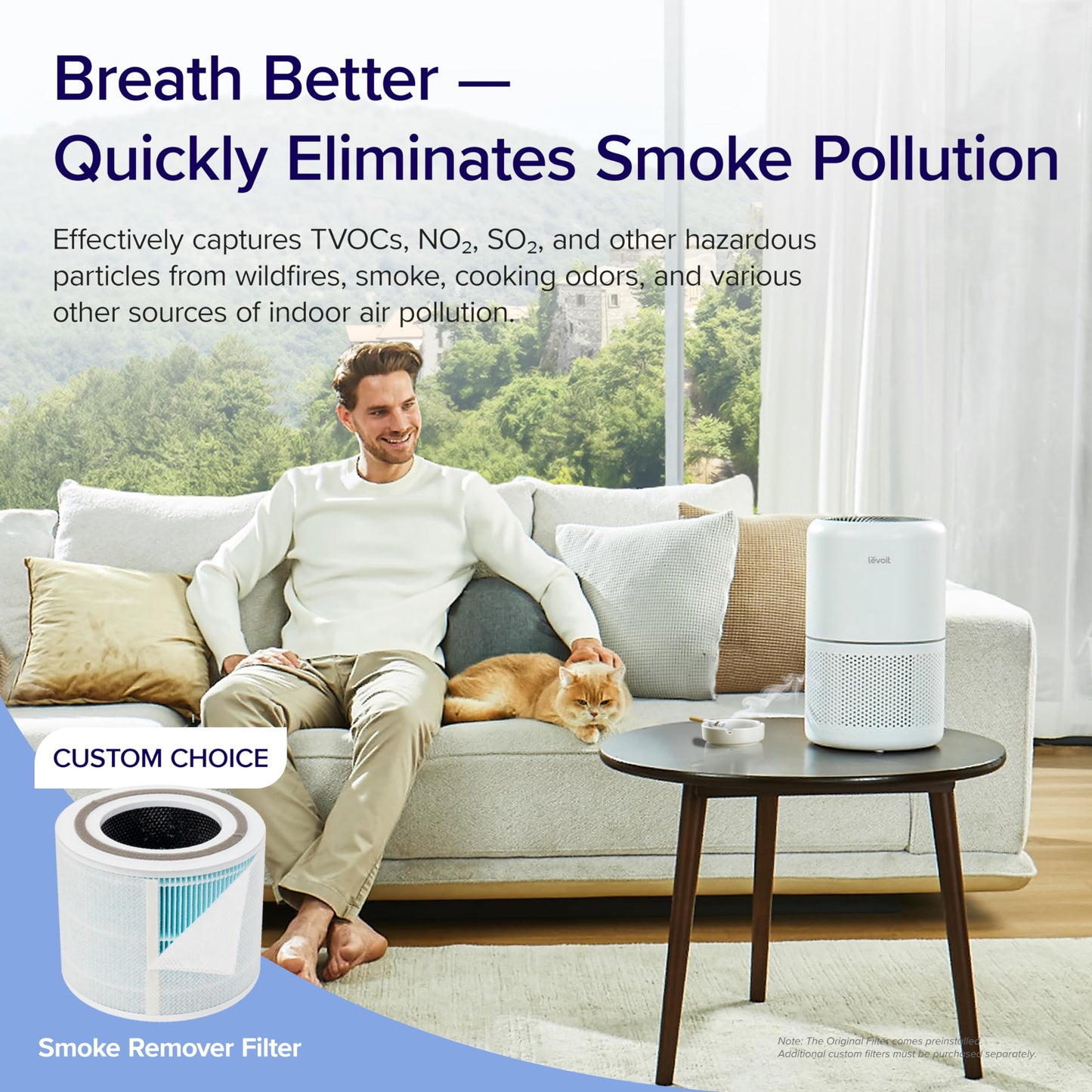 LEVOIT Air Purifier for Home Allergies Pets Hair in Bedroom