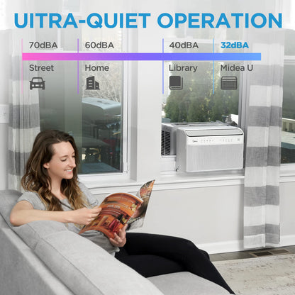 Midea 8,000 BTU U-Shaped Smart Inverter Air Conditioner –Cools up to 350 Sq. Ft