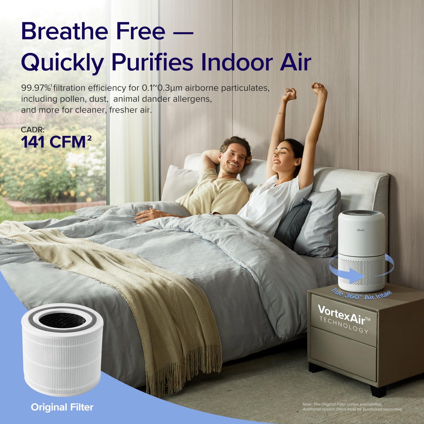 LEVOIT Air Purifier for Home Allergies Pets Hair in Bedroom